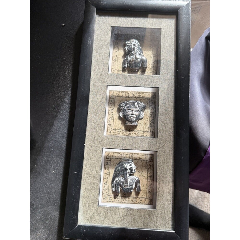 Egyptian-Style Three-Piece FiguralShadow Box Wall Art
